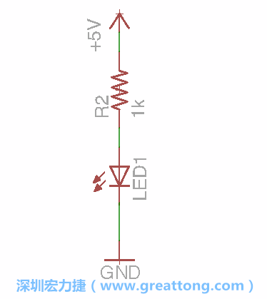 如圖所示放置一個(gè)開關(guān)（switch）、10K電阻器（10k resistor）和0.1μF的電容（0.1μF capacitor），并把開關(guān)的一端連到接地端上。